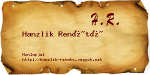 Hanzlik Renátó névjegykártya
